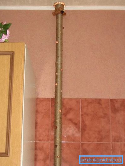 Декорирање грејне цеви у кухињи Декорирање грејне цеви у кухињи