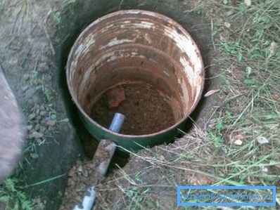 За одводњавање отпадних вода направимо једноставну септичку резервоару из цеви. За одводњавање отпадних вода направимо једноставну септичку резервоару из цеви.