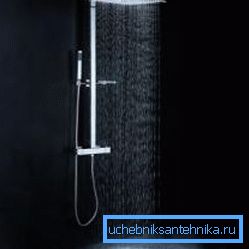 Комбинација туша за кишу је врло лако препознатљива по великој величини врха за заливање.