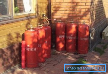 Улога резервоара за гас врши неколико гасних цилиндара